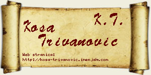 Kosa Trivanović vizit kartica